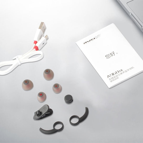 Wireless Sport Bluetooth Earphones With In Line Control Black Silver Earbuds