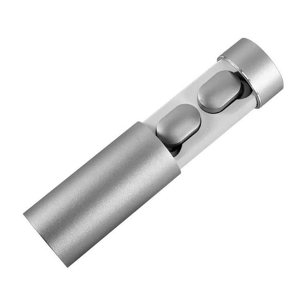 Dt 16 Wireless Two Ear Bluetooth Headset With Touch Control Smart Magnetic Charging Automatic Pairing Silver Earbuds