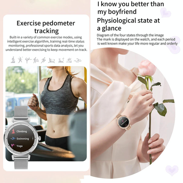 Menstrual Period Smart Bracelet With Blood Pressure And Heart Rate Monitoring Silver Activity Trackers