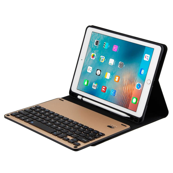 Bluetooth Keyboard & Leather Tablet Case For Ipad Air / Pro 9.7 Detachable Water Repellent Magnetic Sleep Function 3 Gear Angle Adjustment Pen Slot Bl