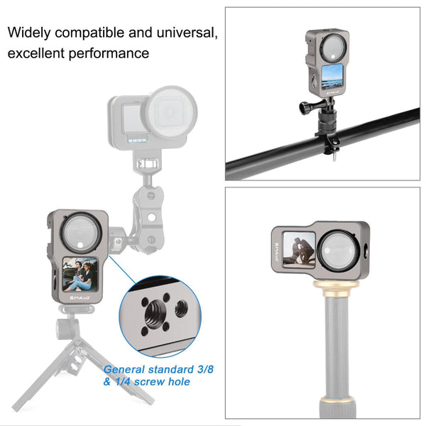 Aluminum Cage For Dji Action 2 Cnc Alloy_Gray Camera Cases Bags & Covers