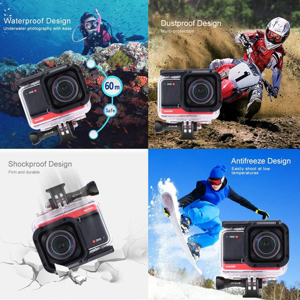 60 Metre Waterproof Diving Case For Insta360 One R 4K Camera Audio And Video Accessory Underwater Cases & Housings