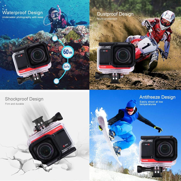 60M Waterproof Diving Case For Insta360 One R 1.0 Inch Edition Underwater Cases & Housings