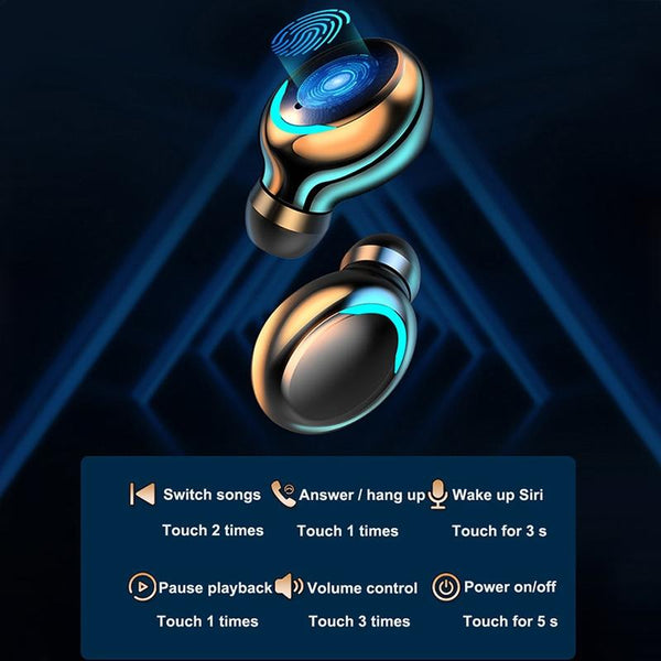 Macaron Bluetooth Earphones With Led Display And Noise Reduction Earbuds