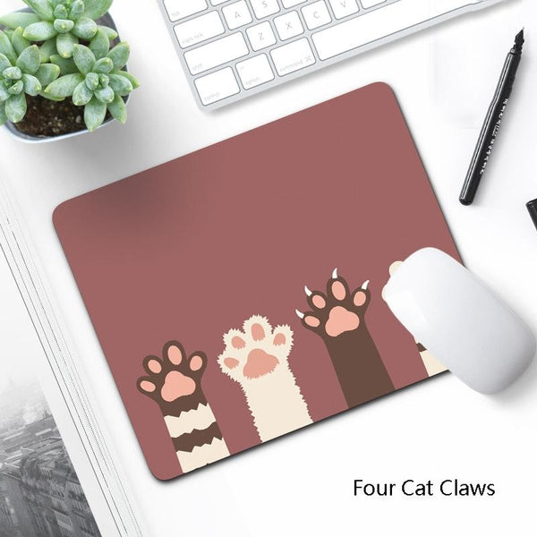 6 Piece Non Slip Mouse Pad Set 21 X 26Cm Thick Rubber Anti Skid Durable Four Cat Claws Mouse Pads & Wrist Rests