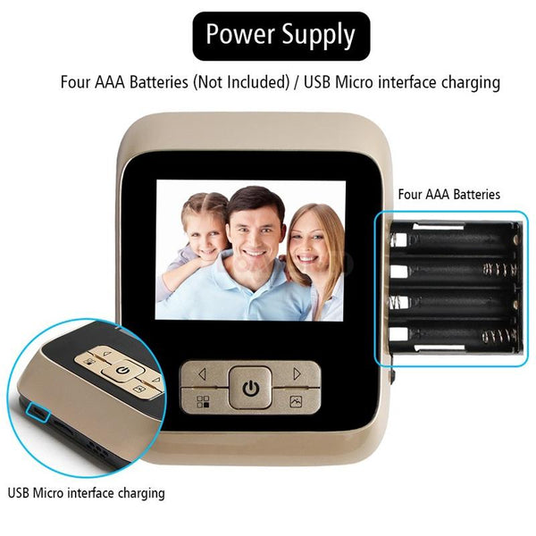 3.0 Tft Display Digital Door Viewer With 3.0Mp Camera Card Support & Night Vision 32Gb Max White Security Cameras