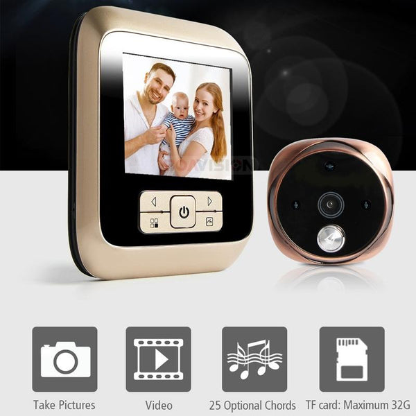 3.0 Tft Display Digital Door Viewer With 3.0Mp Camera Card Support & Night Vision 32Gb Max White Security Cameras