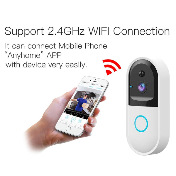 Smart Wifi Video Doorbell With Night Vision & Remote Monitoring White Smart Doorbells