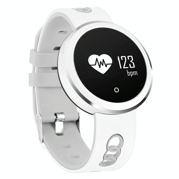 0.95" Hd Oled Bluetooth Smart Bracelet Ip68 Waterproof Heart Sleep Tracker White Activity Trackers