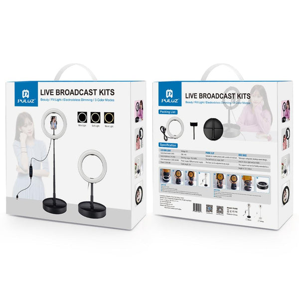 10.2Inches Dual Colour Led Ring Light With Usb Bluetooth Remote And Phone Holder White Bike Phone Holders