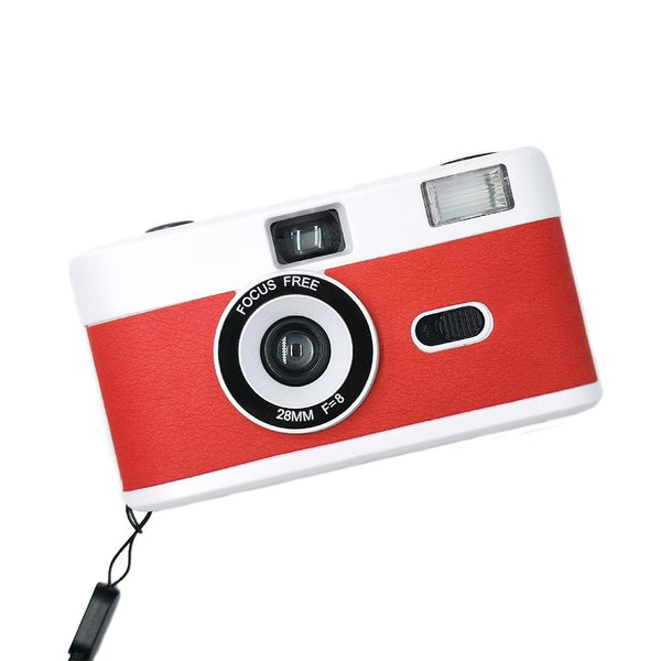 Retro Manual Reusable Film Camera For Kids No Film_Red White Digital Cameras