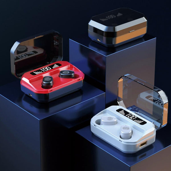 Wireless Bluetooth 5.0 With Touch Display & Charging Case White Earbuds