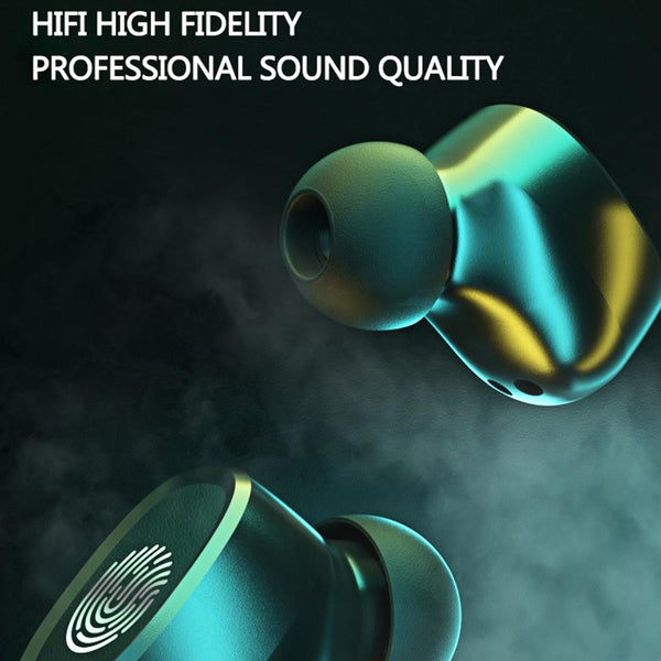 Wireless Bluetooth 5.0 With Touch Display & Charging Case White Earbuds