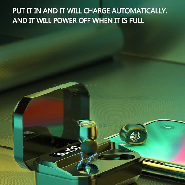 Wireless Bluetooth 5.0 With Touch Display & Charging Case White Earbuds