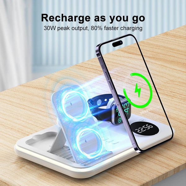 30W Wireless Charger Multifunctional White Chargers & Cradles