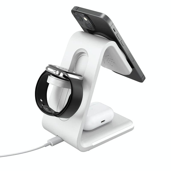 3 In 1 Magnetic Wireless Vertical Charger White Chargers & Cradles