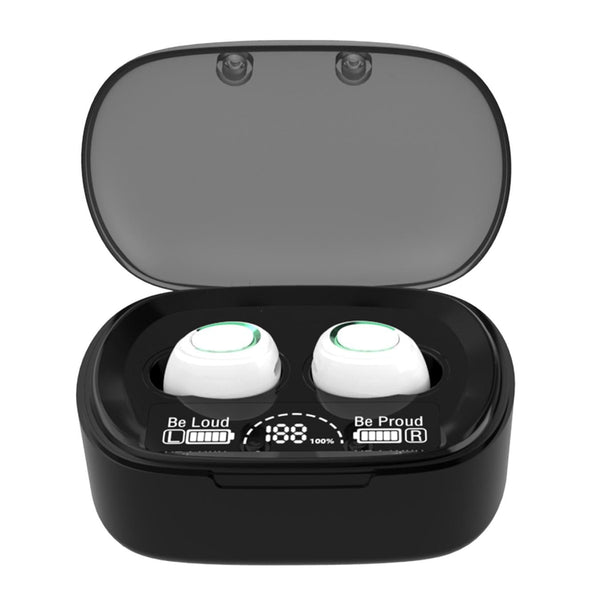 Mini Tws Wireless Bluetooth Earphones With Touch Display White Earbuds