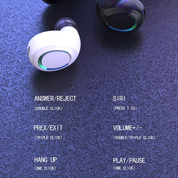 Mini Tws Wireless Bluetooth Earphones With Touch Display White Earbuds
