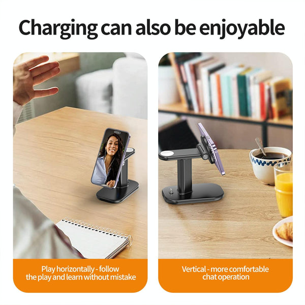 3 In 1 Magnetic Wireless Charger Stand 15W White Chargers & Cradles