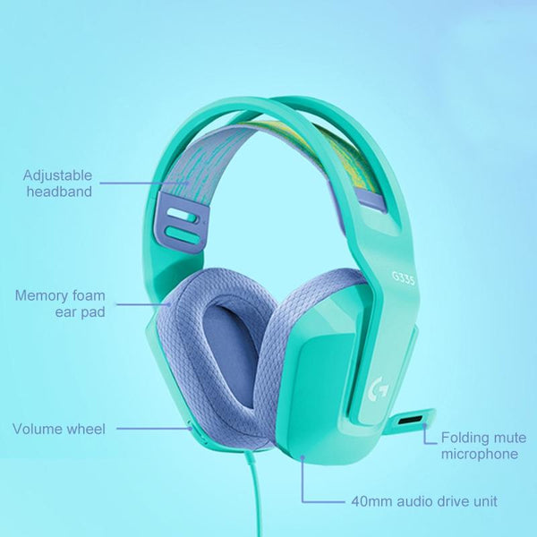 Foldable Wired Gaming Headset With Mic White Headsets
