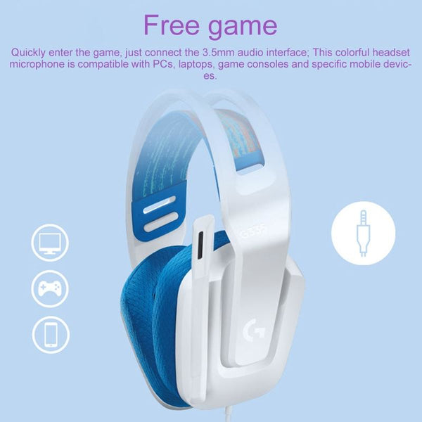 Foldable Wired Gaming Headset With Mic White Headsets