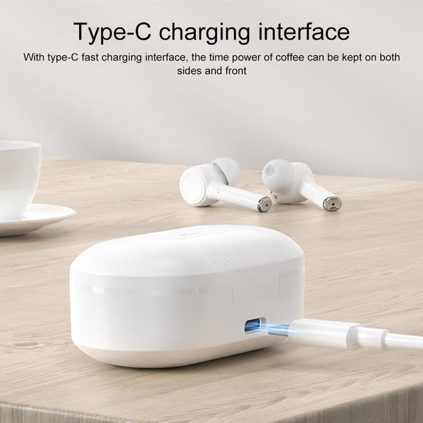 Wireless Bluetooth 5.0 Earphone With Digital Display And Noise Reduction White Earbuds