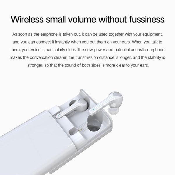 Wireless 3D Stereo Earphones With Bluetooth 5.0 White Earbuds