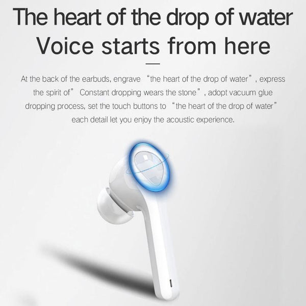 Wireless 3D Stereo Earphones With Bluetooth 5.0 White Earbuds