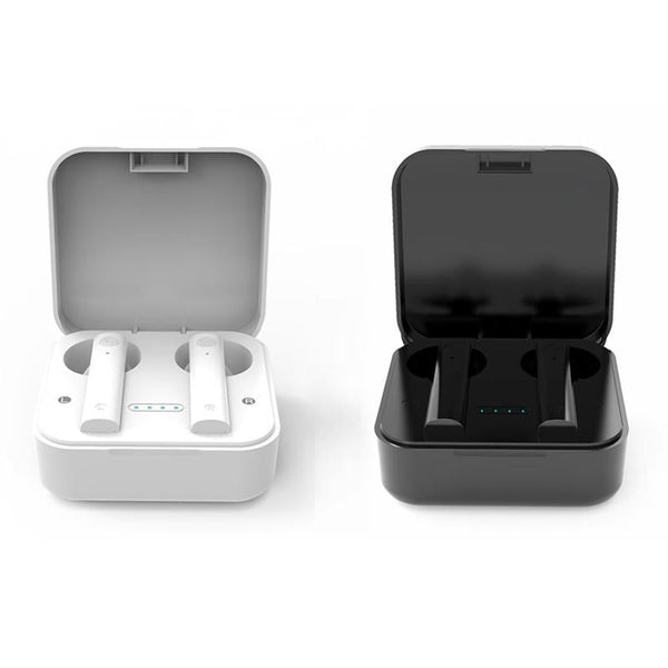 Wireless Dual Mic Noise Cancelling With Charging Case White Earbuds