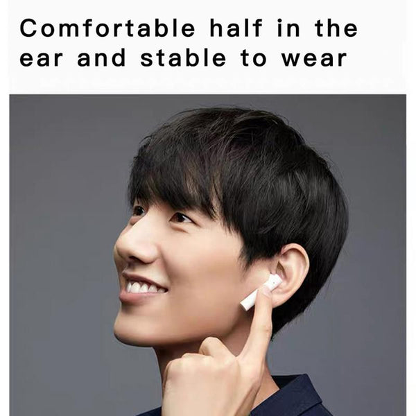 Wireless Dual Mic Noise Cancelling With Charging Case White Earbuds