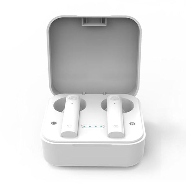 Wireless Dual Mic Noise Cancelling With Charging Case White Earbuds