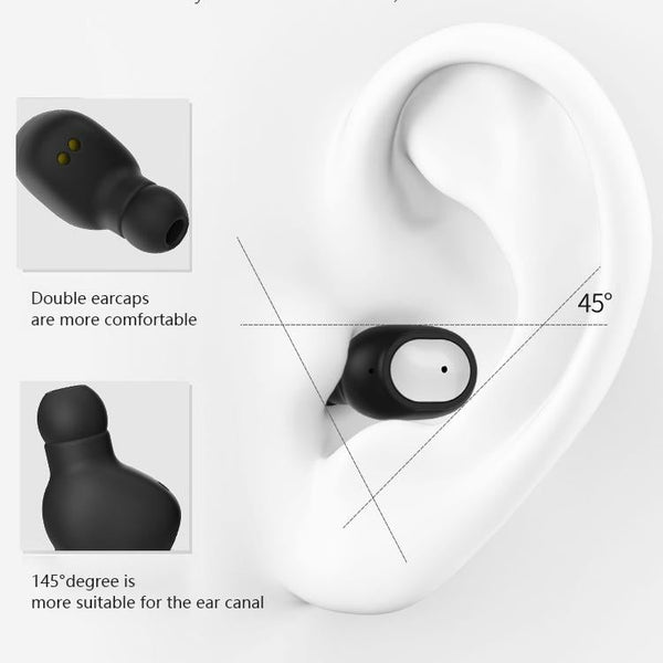 Wireless Sports Bluetooth Earphones Binaural Stereo 5.0 White Earbuds