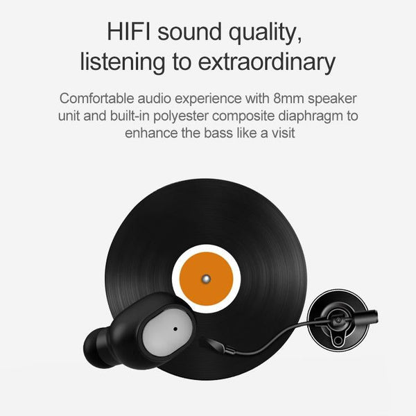 Wireless Sports Bluetooth Earphones Binaural Stereo 5.0 White Earbuds