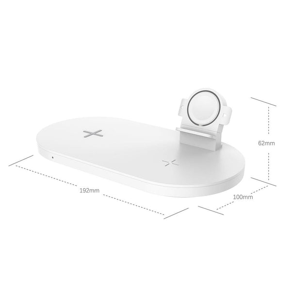 3 In 1 Wireless Charger For Phones Iwatch Airpods White Chargers & Cradles