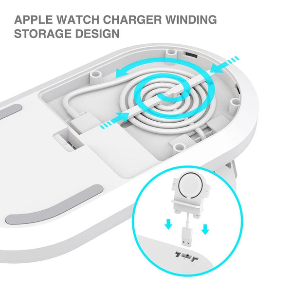 3 In 1 Wireless Charger For Phones Iwatch Airpods White Chargers & Cradles