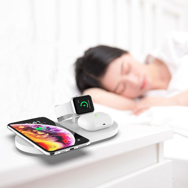 3 In 1 Wireless Charger For Phones Iwatch Airpods White Chargers & Cradles