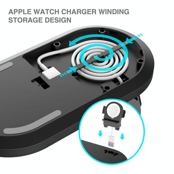 3 In 1 Wireless Charger For Phones Iwatch Airpods White Chargers & Cradles