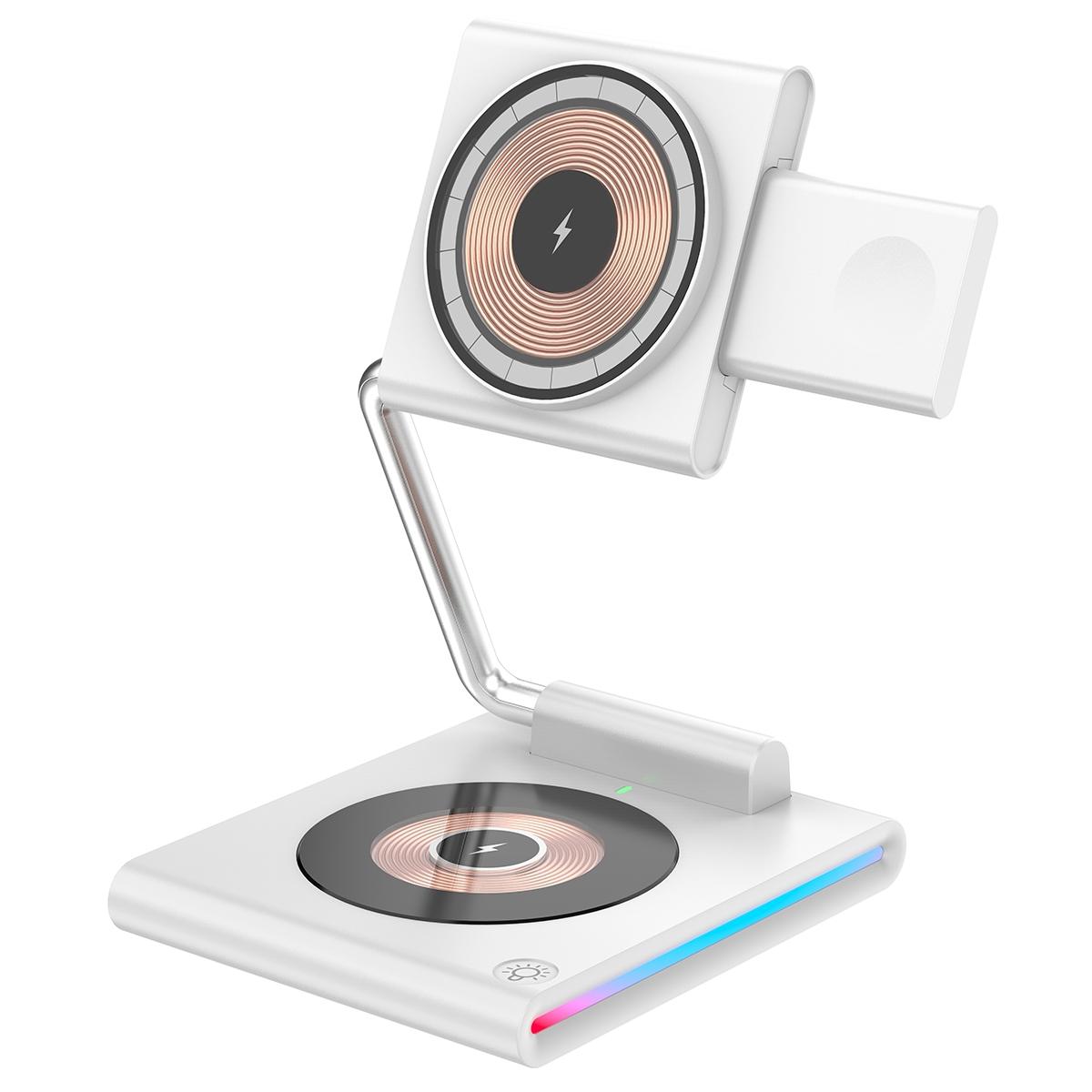 15W Foldable Magnetic Wireless Charger White Chargers & Cradles