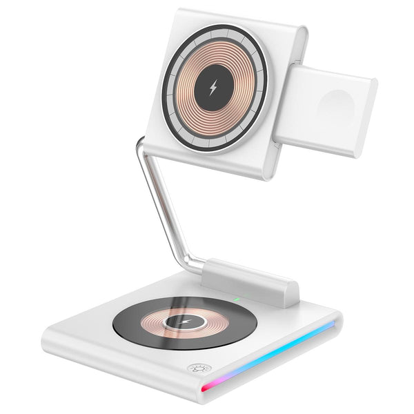 15W Foldable Magnetic Wireless Charger White Chargers & Cradles