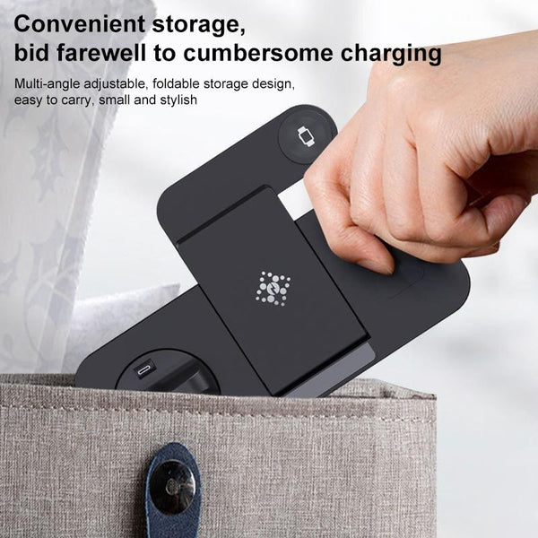 6 In 1 Foldable Vertical Wireless Charger White Chargers & Cradles