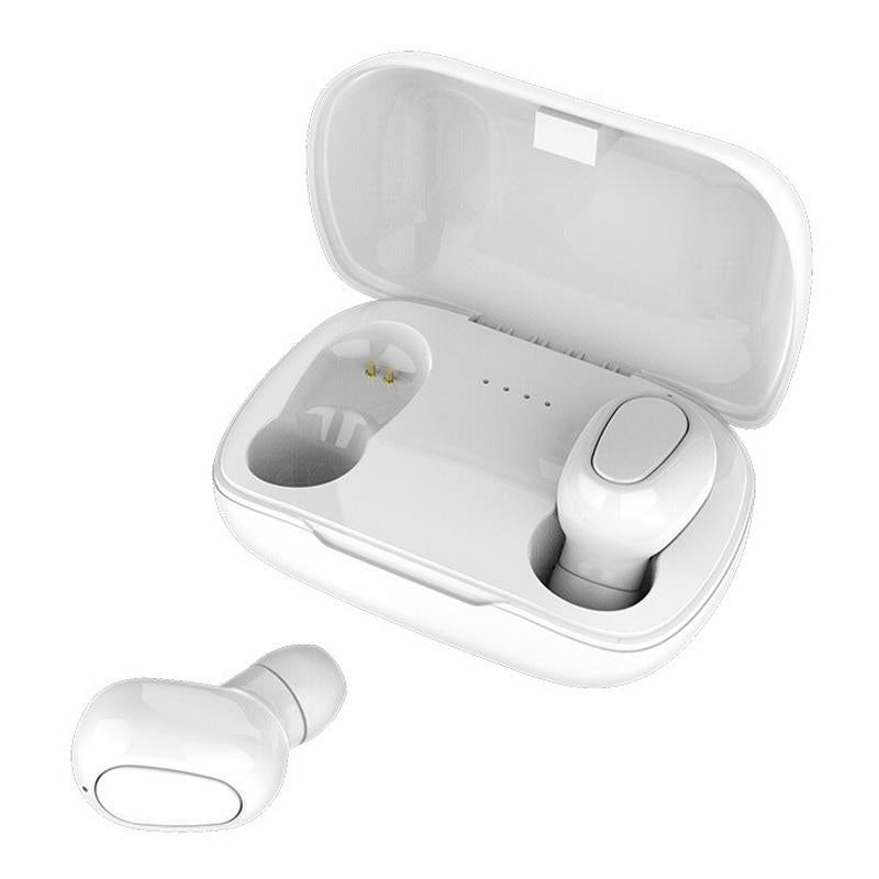 Wireless Bluetooth Earphones With 9D Sound And Charging Box White Earbuds