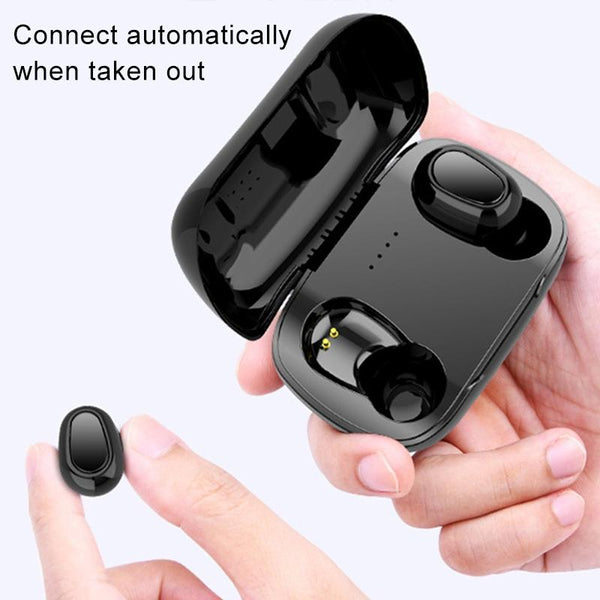 Wireless Bluetooth Earphones With 9D Sound And Charging Box White Earbuds