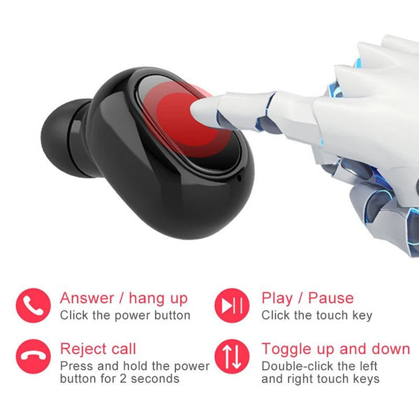 Wireless Bluetooth Earphones With 9D Sound And Charging Box White Earbuds