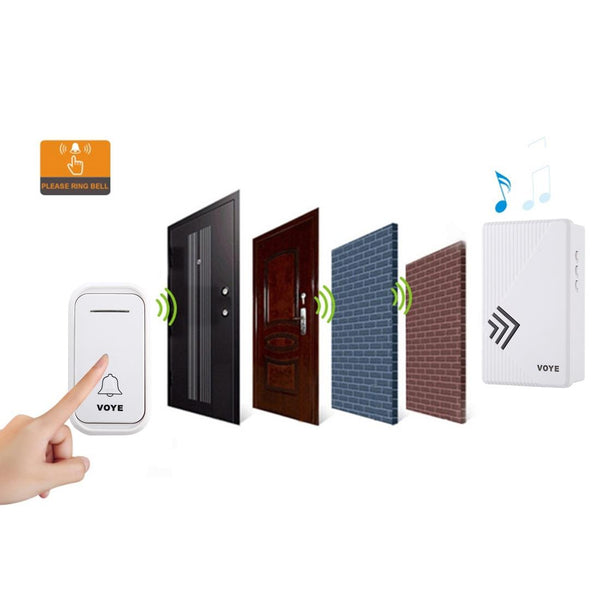 Home Music Remote Control Wireless Doorbell With 38 Polyphony Sounds White Smart Doorbells