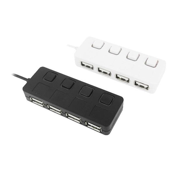 4 Port Usb 2.0 Hub With Switches White Usb Cables Hubs & Adapters