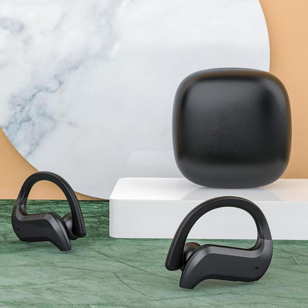 258 Wireless Ear Mounted Bluetooth Earphone With Charging Box And Digital Display White Earbuds