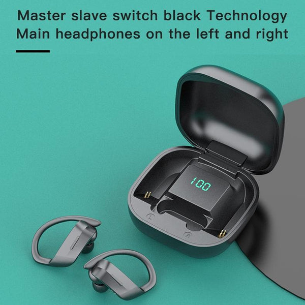 258 Wireless Ear Mounted Bluetooth Earphone With Charging Box And Digital Display White Earbuds