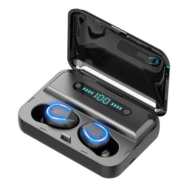 Touch Bluetooth Earphones With Noise Reduction & Breathing Light Digital Display And Charging Box White Earbuds