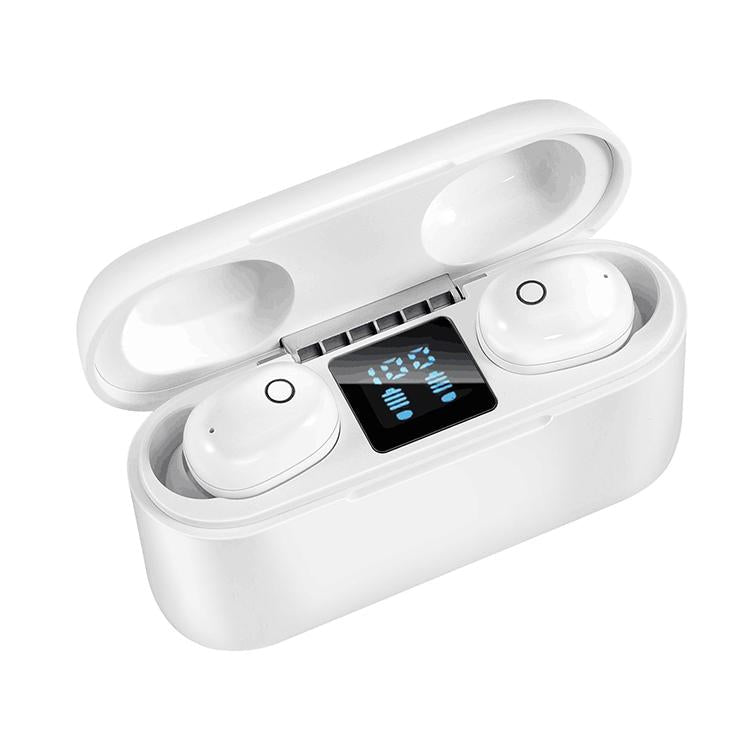 Wireless Bluetooth Headset With 2000Mah Charging Case Touch & Magnetic White Earbuds