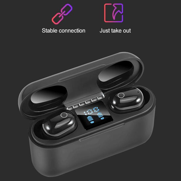 Wireless Bluetooth Headset With 2000Mah Charging Case Touch & Magnetic White Earbuds